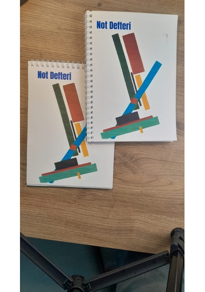 A5 Not Defteri Renkli Şekilli Kapak Üstten Ve Yandan Spiralli Çizgisiz Ve Çizgili Defter 50 Yaprak 2'li Set Çok Renkli