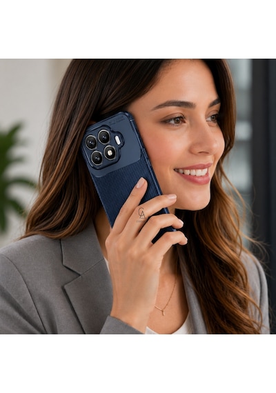 Xiaomi Mi 17t Uyumlu Kılıf Karbon Tasarım Kamera Korumalı Silikon Telefon Kılıfı Kapak Lacivert