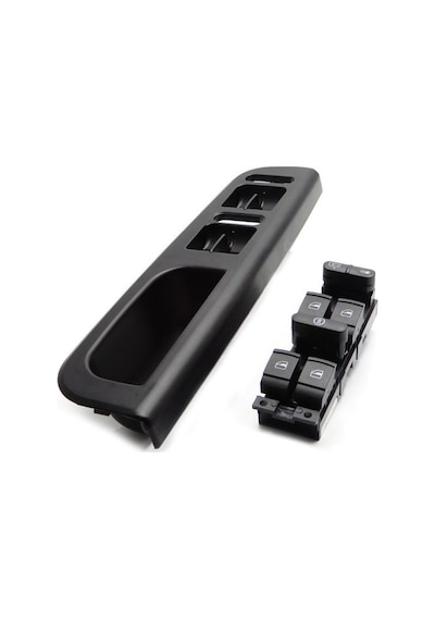 Cam Açma Düğmesi ve Çerçevesi Siyah Vw Bora Sol Ön 98-05