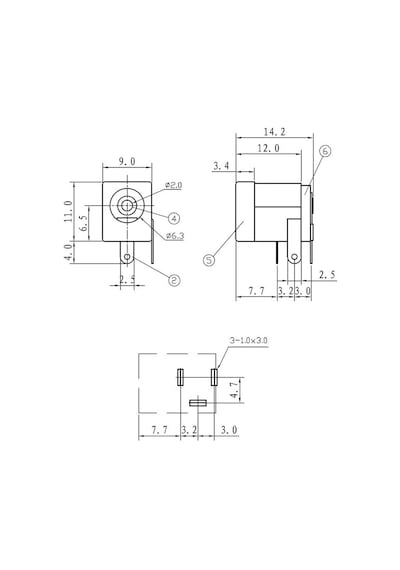 5.5Mm X 2.1Mm Dc Güç Soketi Plastik Dc005 Pcb Tip Adaptör