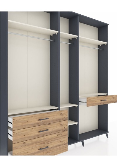 Arges Dolap 7 Raflı 4 Çekmeceli 3 Askılı 220x30x243 Antrasit-aytaşı/çam Aytası/atlas Çam Arges Dolap 7 Raflı 4 Çekmeceli 3 Askılı 220x30x243 Antrasit-aytaşı/çam Aytası/atlas Çam