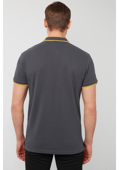 Buratti Pamuklu Slim Fit Şerit Detaylı Düğmeli Polo Yaka 3'Lü Paket Erkek T Shirt 5902118S3 Siyah-Haki-Antrasit