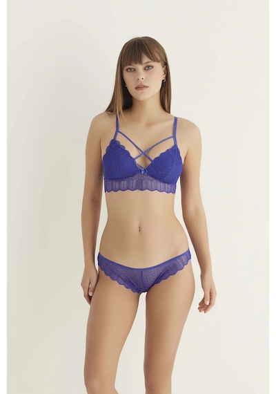 Royaleks Saks Destekli Çapraz Dantelli Bralet Takım 5527 Çok Renkli