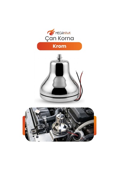 12v Krom Çan Korna Metal Gövde Güçlü Ses Evrensel Oto Korna Dayanıklı Tekli Korna
