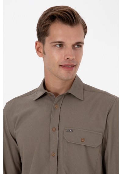 U.s. Polo Assn. Erkek Haki Gömlek Desenli 50316655-vr027 Haki