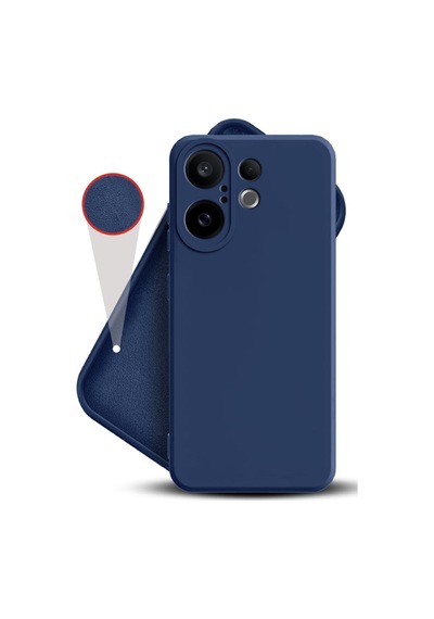 Vivo X200 Fe Uyumlu Silikon Kılıf - Kamera Korumalı Esnek Pastel Renk Kapak - Lacivert Lacivert