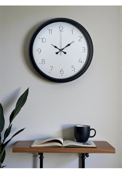 Zentime Pure Time Black 40 Cm Metal Duvar Saati Çok Renkli