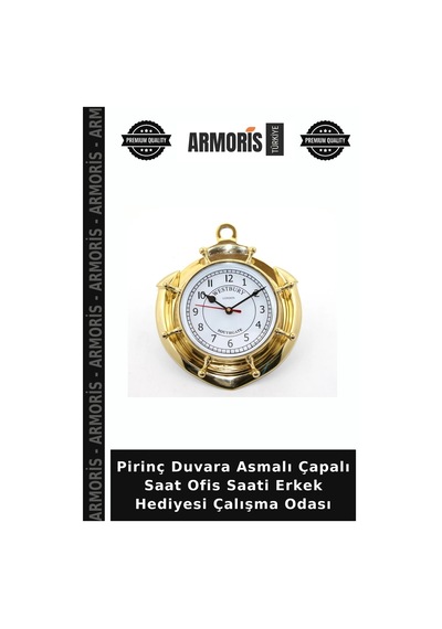 Pirinç Duvara Asmalı Çapalı Saat Ofis Saati Erkek Hediyesi Çalışma Odası Çok Renkli