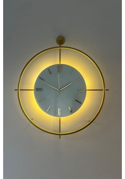 Iskandinav Kristal 60 Cm Gold - Pilli Led 3adet Pil Ile Geldmektedir - Metal Duvar Saati Diğer