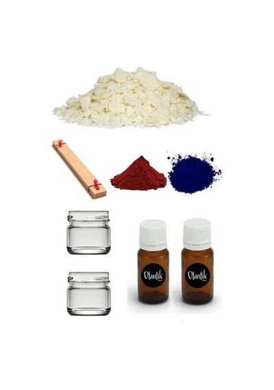 Soya Mum Yapım Seti, 1Kg Soya Wax, Cam Kavanoz, Esans, Boya,Fitil (526658091)