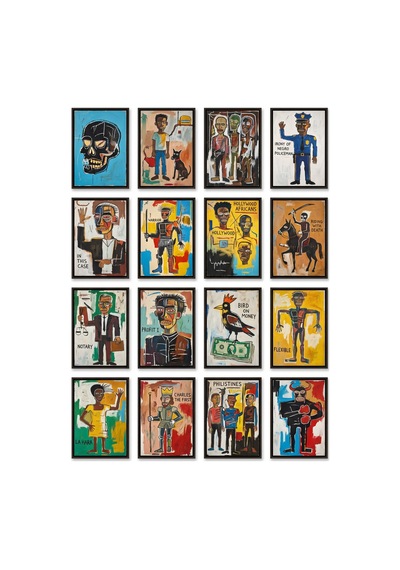 Jean-michel Basquiat Eserleri 16'lı Sticker Seti Laptop Defter Etiketi Çok Renkli