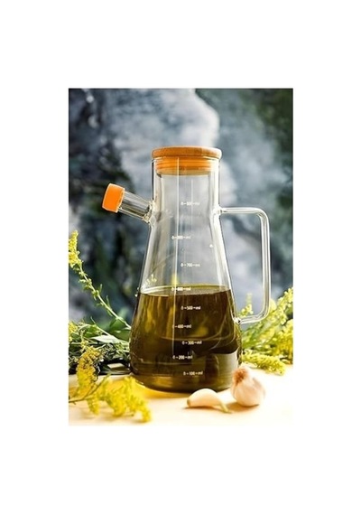 Özel Üretim Pratik Kap Yemek Hazırlığı Lezzet Yardımcısı Borosilikat Cam 900 Ml. Yağdanlık Çok Renkli