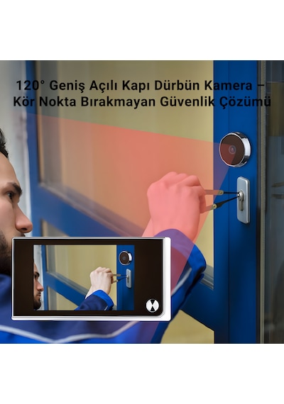 Cepini 520a Ev Ve Ofis İçin Dijital Kapı Kamerası 120 Geniş Açı, 3.5'' Lcd Ekran, Gizli Kapı Dürbünü