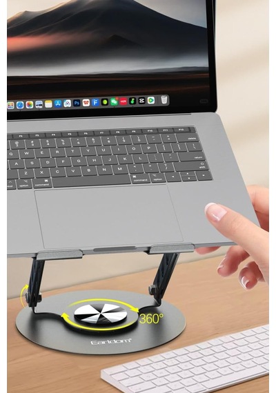 Lexroo Eh333 360 Derece Ayarlanabilir Metal Laptop Standı, Gri