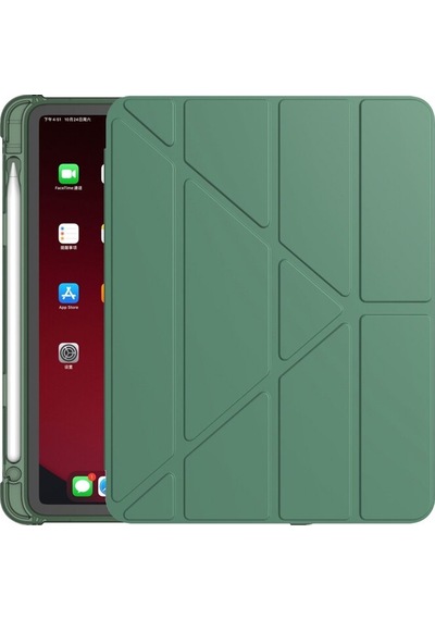 Apple Uyumlu iPad, Air 11inç M2 2024 Kılıf Kalem Bölmeli Trifolding Case A2902 A2903 A2904