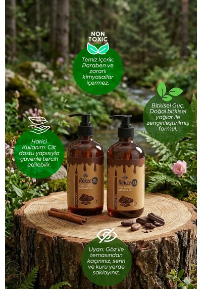Yenilebilir Masaj Yağı 2 Li Set 250 Ml X 2 Çikolata Aromalı, Su Bazlı, Büyük Boy - 502108752