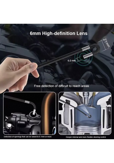 Pq315b 360 Derece Oynar Başlı 6mm Lens Çapı 1.6 Metre Kablo Endüstriyel Yılan Kamera