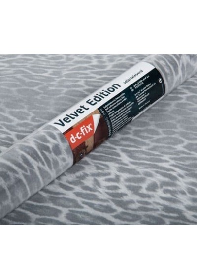 D-C-Fix 303-0100 Gri Kadife Doku Leopar Desen Yapışkanlı Folyo (4