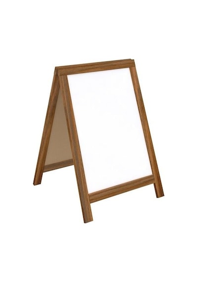 Panda 50x70 Cm Çatı Tipi Lüks Ahşap Ayaklı Yazı Tahtası Beyaz Pan327