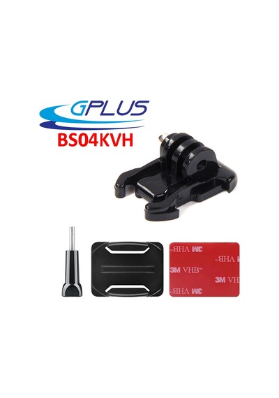 Gplus Bs04kvh 4 Parça Oval Zemin Eğimli Yüzey Vidalı Hızlı Tak Aksiyon Kamera Uyumlu 3m Yapışkanlı Motor Kask Bağlantı Base Seti Siyah