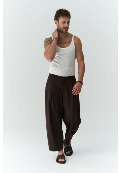 Mai Collection Mai Studios Co. Hector Kahve Geniş Paça Erkek Pantolon Kahverengi