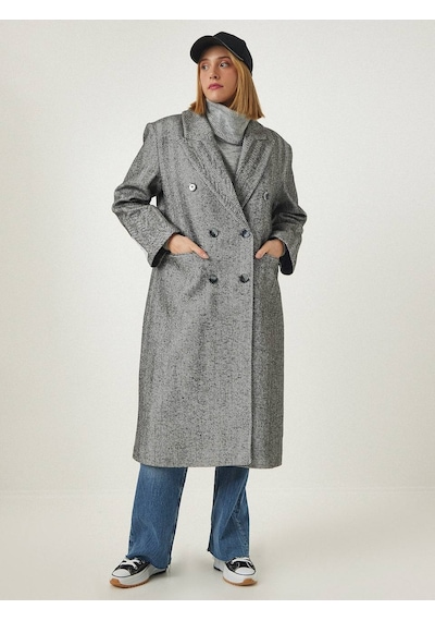 Hot Fashion Kadın Kırçıllı Gri Gri - Siyah