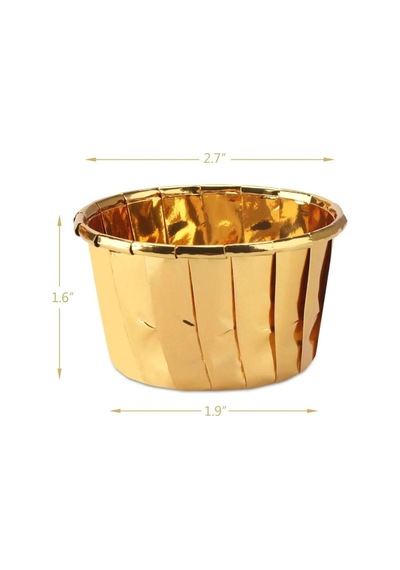 Kağıt Muffin Kek Ve Sufle Kapsülü Metalik Gold Altın 10'lu Goldcakes