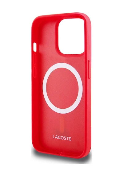 Apple Uyumlu iPhone 15 Pro Kılıf Lacoste Lisanslı Pu Pike Desenli İkonik Timsah Dokuma Logolu Kapak
