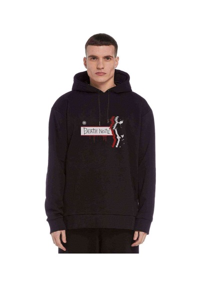 Death Note Baskılı Siyah Erkek Örme Kapşonlu Sweatshirt (531011600)