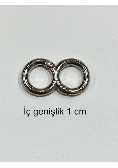Karantuhafiye Çanta Halkası Yaylı İkili Model 1 Cm Gümüş Gümüş