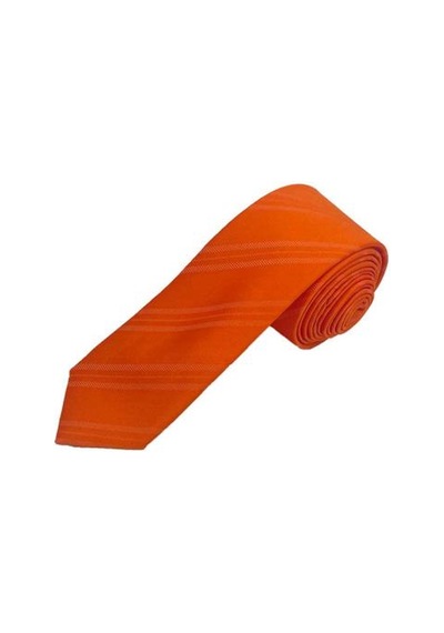 Brianze 5 Cm Turuncu Çizgili Slim Kravat
