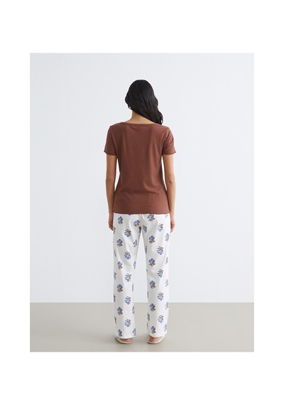 Lcw Dream Ekru Desenli Kadın Pijama Takımı