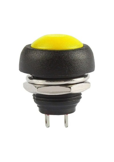 12mm Pbs-33b 2 Pin Push Buton Sarı On Off 1a 250v Mini Yuvarlak Su Geçirmez Anahtar Momentary Switc
