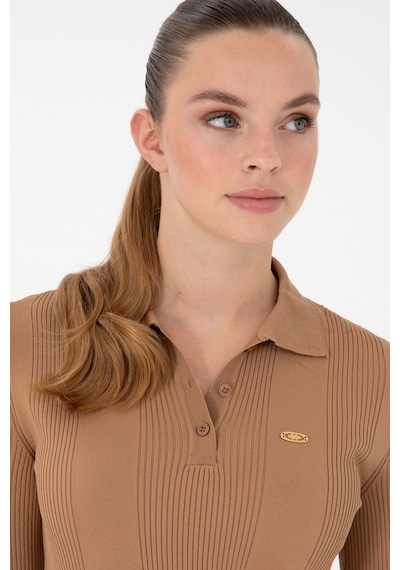 U.S. Polo Assn. Kadın Camel Polo Yaka Kazak 50297087-VR015