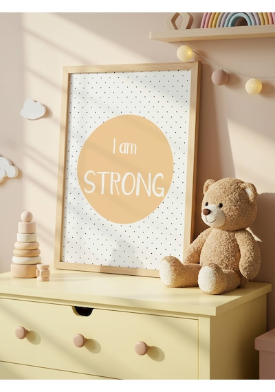 I Am Strong Dijital Baskı Poster Sarı Çerçevesiz
