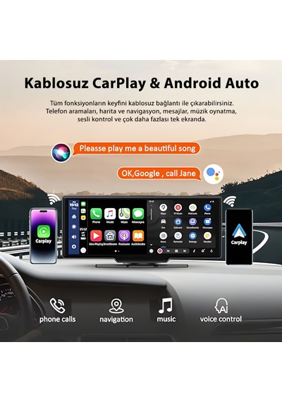 H18c 10.26 4k Kablosuz Carplay & Android Auto Araç Multimedya Ekranı Ön & Arka Kameralı, Torpido Üstü, Tak-çalıştır 10.25" H18c 10.26 4k Kablosuz Carplay & Android Auto Araç Multimedya Ekranı Ön & Arka Kameralı, Torpido Üstü, Tak-çalıştır 10.25"