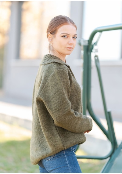 Gömlek Yaka Oversize Basic Kazak Haki