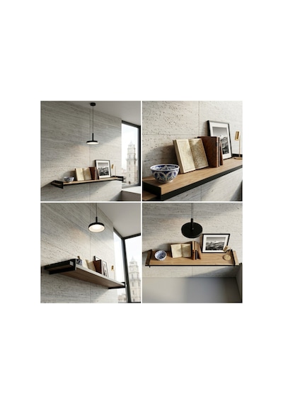 Tekli Duvar Rafı 70x20cm Ceviz Ceviz-siyah - 639690561 Ceviz-siyah