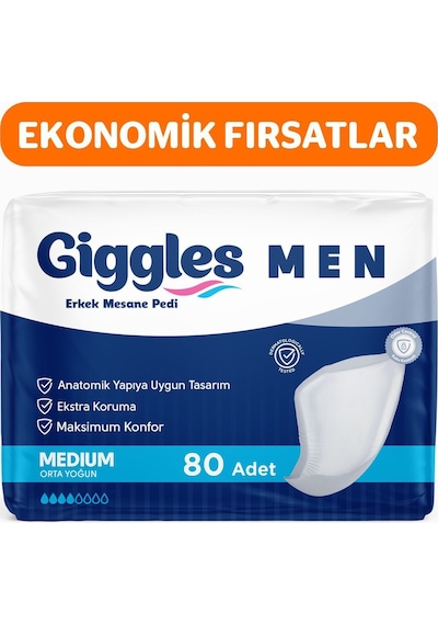 Giggles Erkek Men Mesane Pedi Bladder Ped 80 Adet M