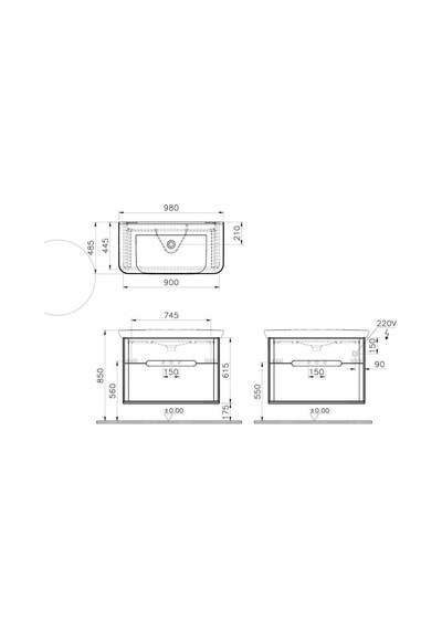 VitrA Sento 100Cm Antrasit Banyo Dolabı Alt Modül Ve Lavabo 60838 Çok Renkli VitrA Sento 100Cm Antrasit Banyo Dolabı Alt Modül Ve Lavabo 60838 Çok Renkli
