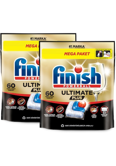 Finish Ultimate Plus Bulaşık Makinesi Deterjanı Kapsül Tablet 120 Adet (60 x 2)