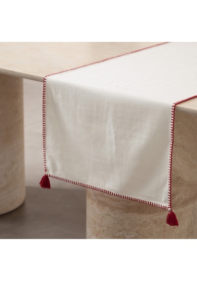 Mudo Home Oradea Püsküllü Runner Bordo 45x145