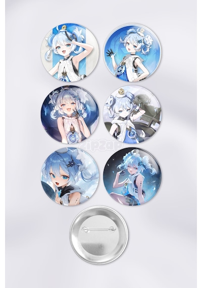 Youhu Wuthering Waves Gacha Çanta Süsü Rozet İğneli Buton Rozet Seti 6 Adet Altılı