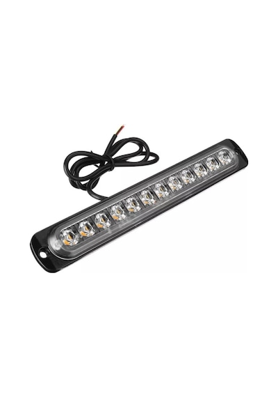 Ahmet Otomotiv Amber Turuncu Işık Çubuğu 12 Ledli Parmak Araba-kamyon-tır İşaret Lambası 19cm 12v-24v