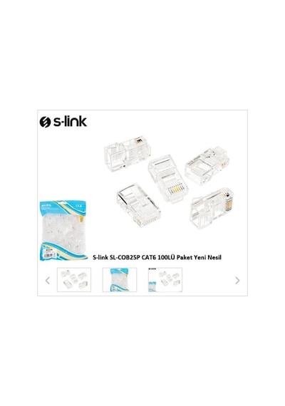 S-lınk Sl-cob25p Rj45 Yeni Nesil Jac Utp Cat6 100lü Paket 1923