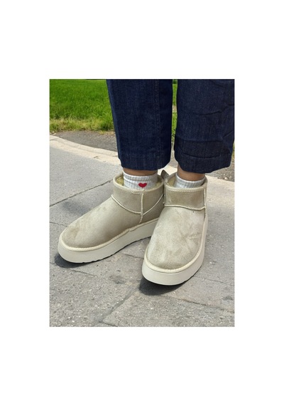 Plush Studıo Kadın Bej Süet Yarım Bot Içi Peluşlu Kalın Taban Platformlu Ayakkabı Bot Bootie Bej Bej Plush Studıo Kadın Bej Süet Yarım Bot Içi Peluşlu Kalın Taban Platformlu Ayakkabı Bot Bootie Bej Bej