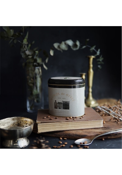 Azura Coffee Desenli Oval Metal Saklama Kabı 14 x 12 x 13 CM 1.4 L