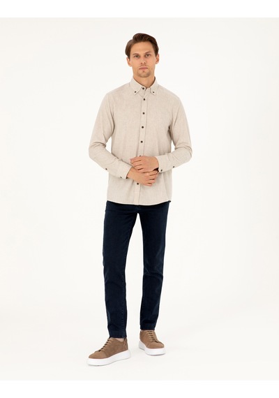 Pierre Cardin Erkek Bej Gömlek Desenli 50292106-vr011 Bej