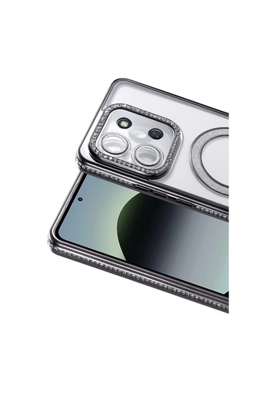 Newface Xiaomi Redmi 15c 4g Joke Simli Magneticsafe Kılıf - Siyah Şeffaf Diğer