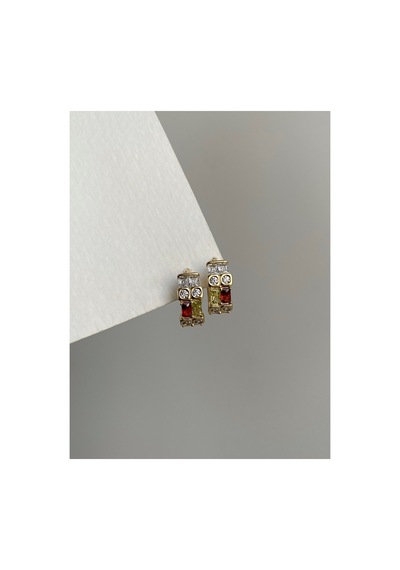 Çelik Rose Gold Full Taşlı Lucian Halka Küpe -kararma Yapmaz Rose Gold Tek Ebat Çelik Gümüş